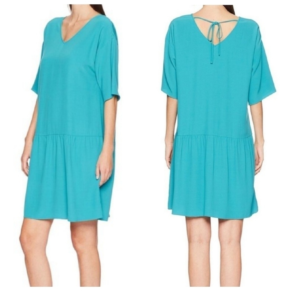 Nwt Eileen Fisher XS Crepe Drop Waist Dress